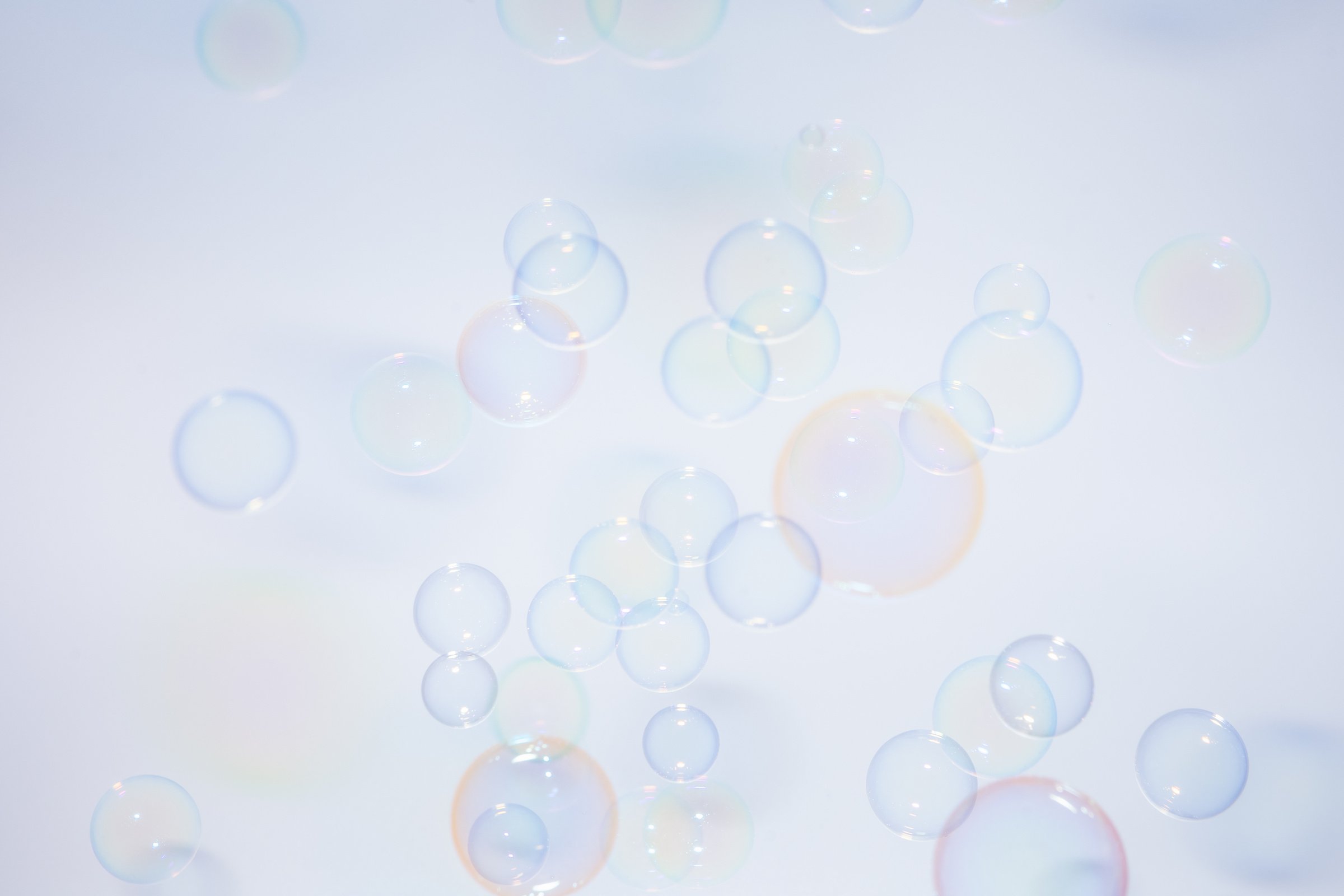 Colorful Bubbles On White Background 